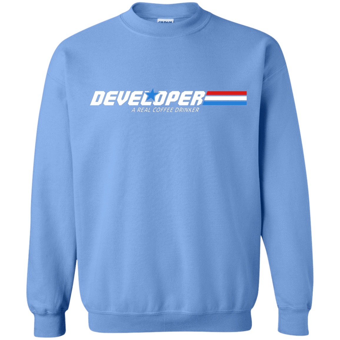 Sweatshirts Carolina Blue / Small Developer - A Real Coffee Drinker Crewneck Sweatshirt
