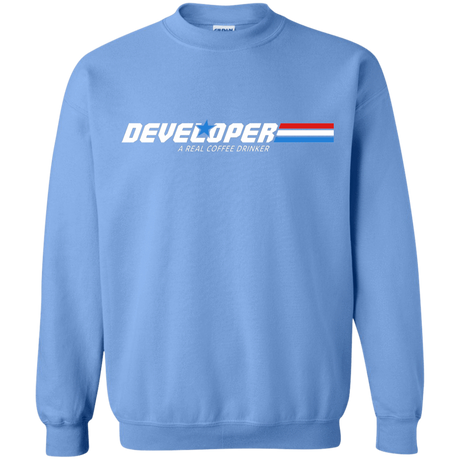 Sweatshirts Carolina Blue / Small Developer - A Real Coffee Drinker Crewneck Sweatshirt