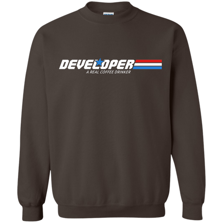 Sweatshirts Dark Chocolate / Small Developer - A Real Coffee Drinker Crewneck Sweatshirt