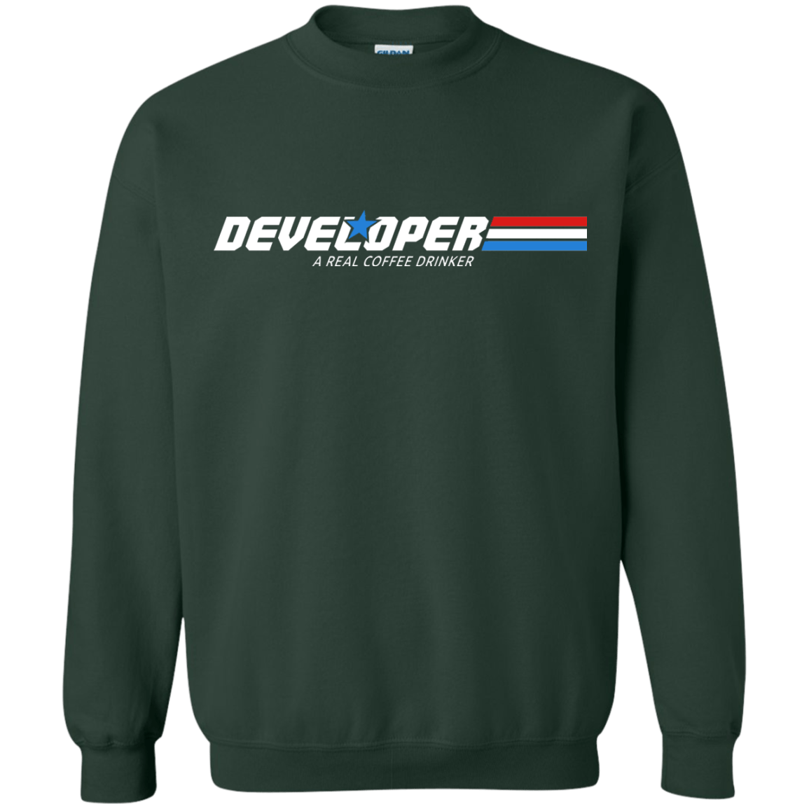 Sweatshirts Forest Green / Small Developer - A Real Coffee Drinker Crewneck Sweatshirt