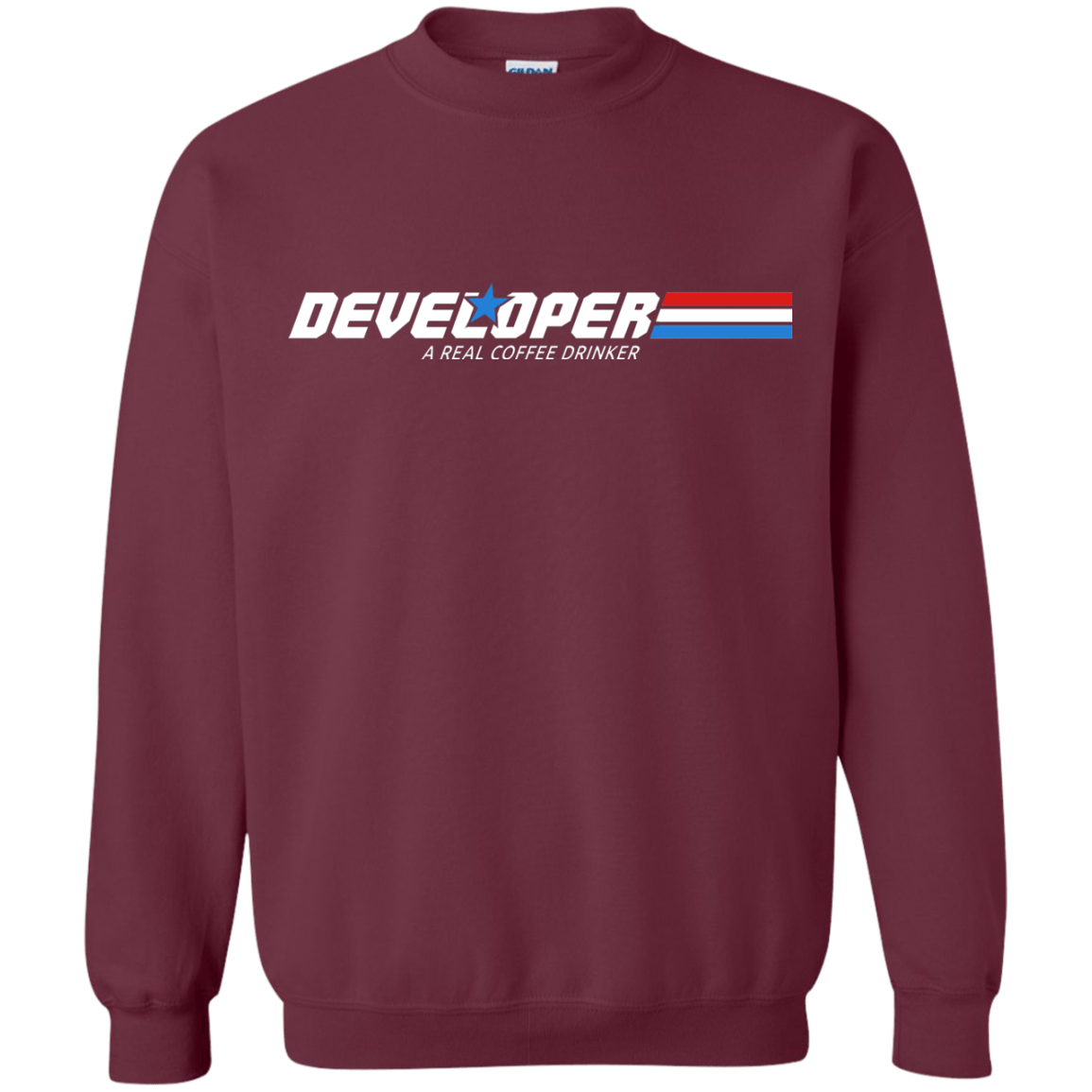 Sweatshirts Maroon / Small Developer - A Real Coffee Drinker Crewneck Sweatshirt