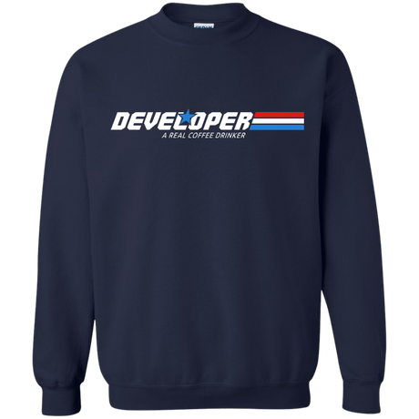 Sweatshirts Navy / Small Developer - A Real Coffee Drinker Crewneck Sweatshirt