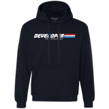 Sweatshirts Navy / Small Developer - A Real Coffee Drinker Premium Fleece Hoodie