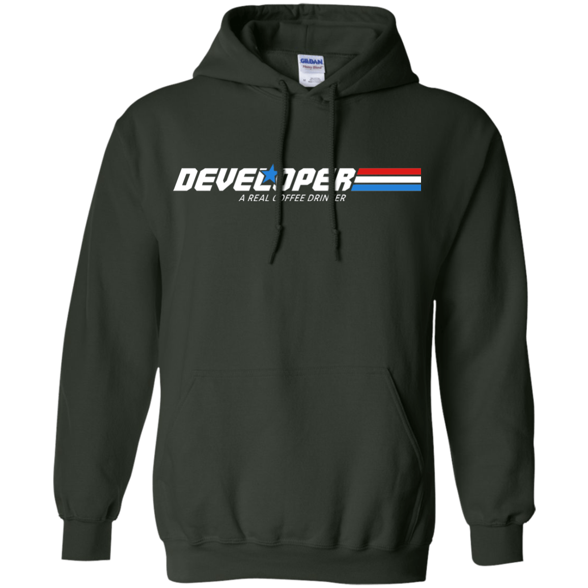 Sweatshirts Forest Green / Small Developer - A Real Coffee Drinker Pullover Hoodie