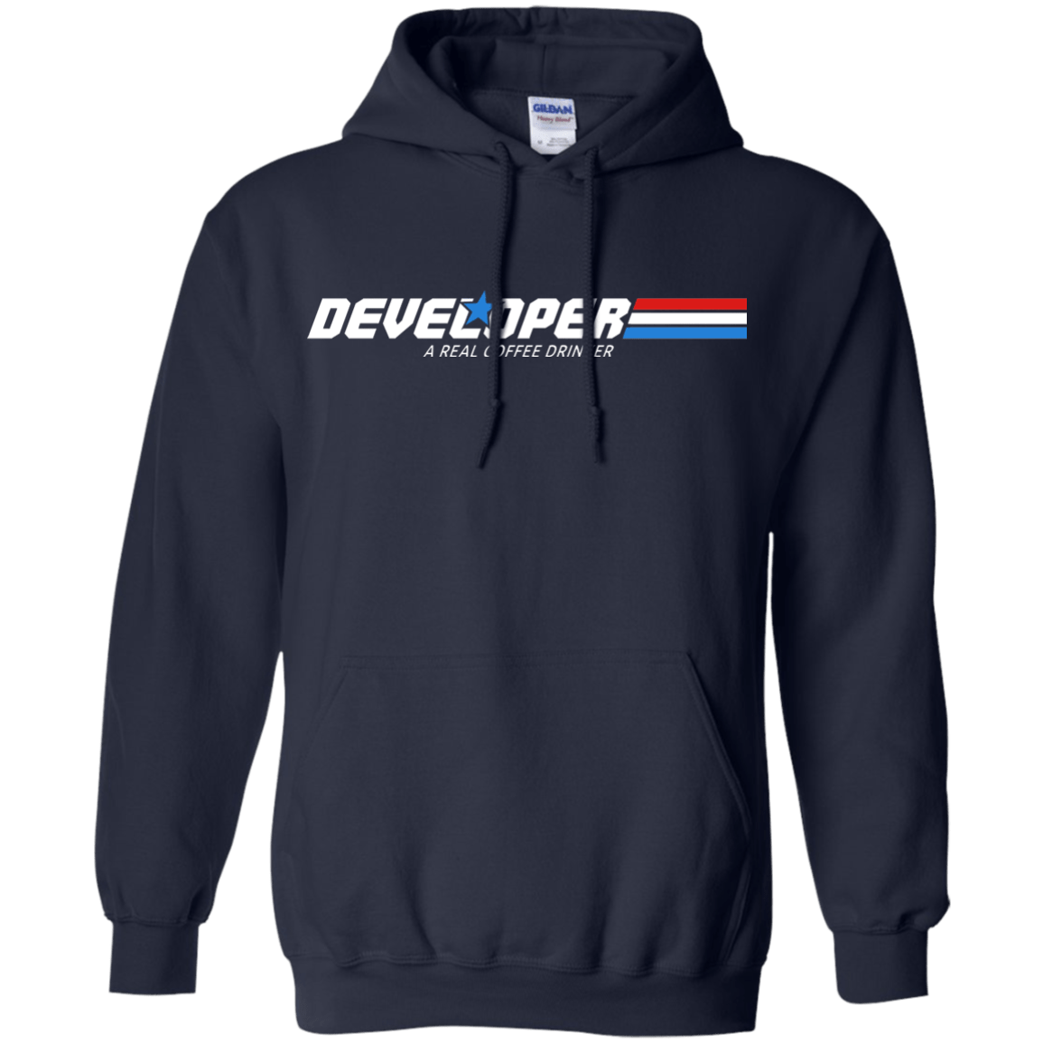 Sweatshirts Navy / Small Developer - A Real Coffee Drinker Pullover Hoodie