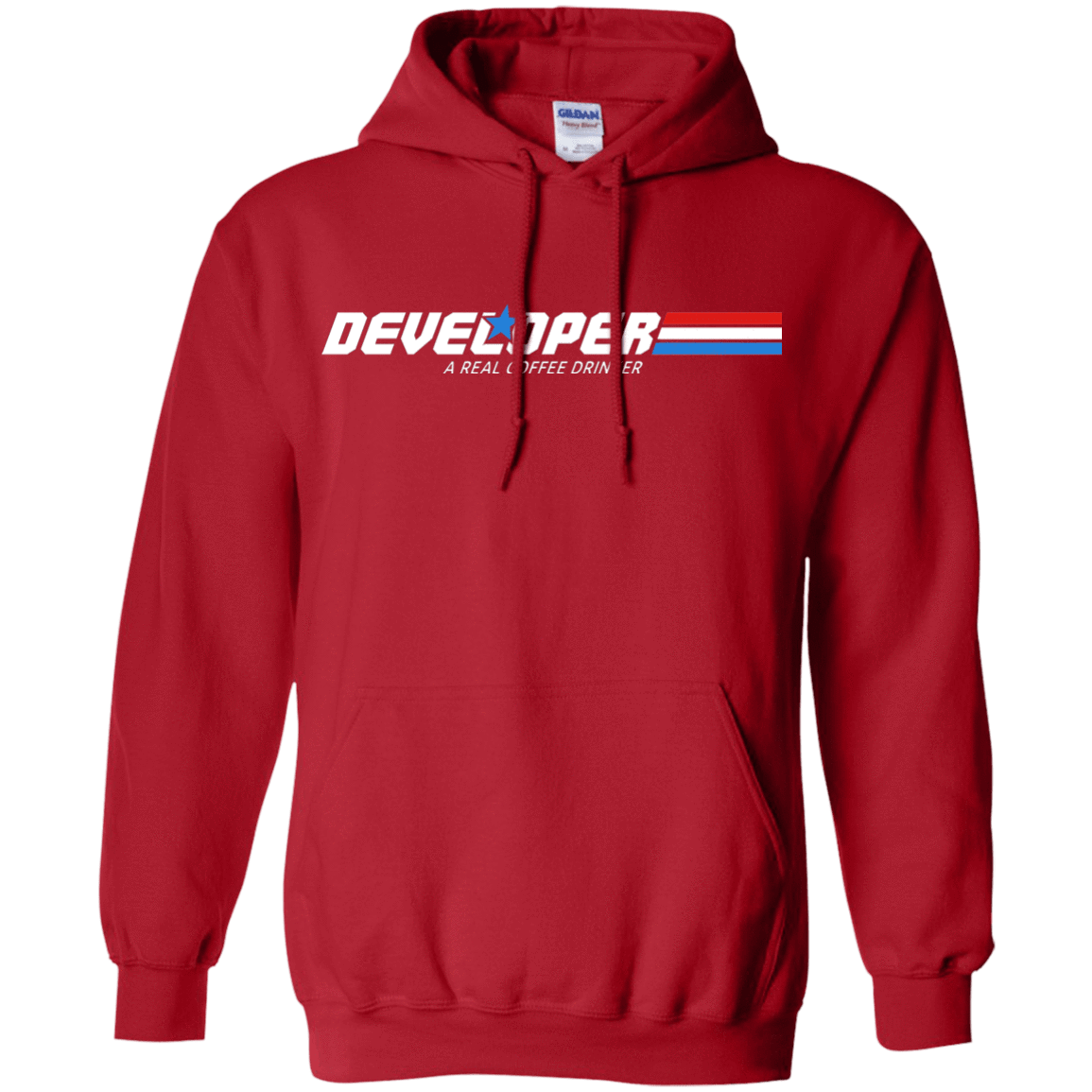Sweatshirts Red / Small Developer - A Real Coffee Drinker Pullover Hoodie