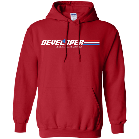 Sweatshirts Red / Small Developer - A Real Coffee Drinker Pullover Hoodie