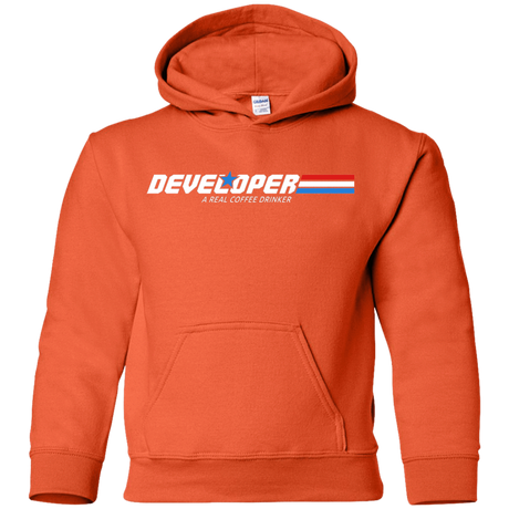 Sweatshirts Orange / YS Developer - A Real Coffee Drinker Youth Hoodie