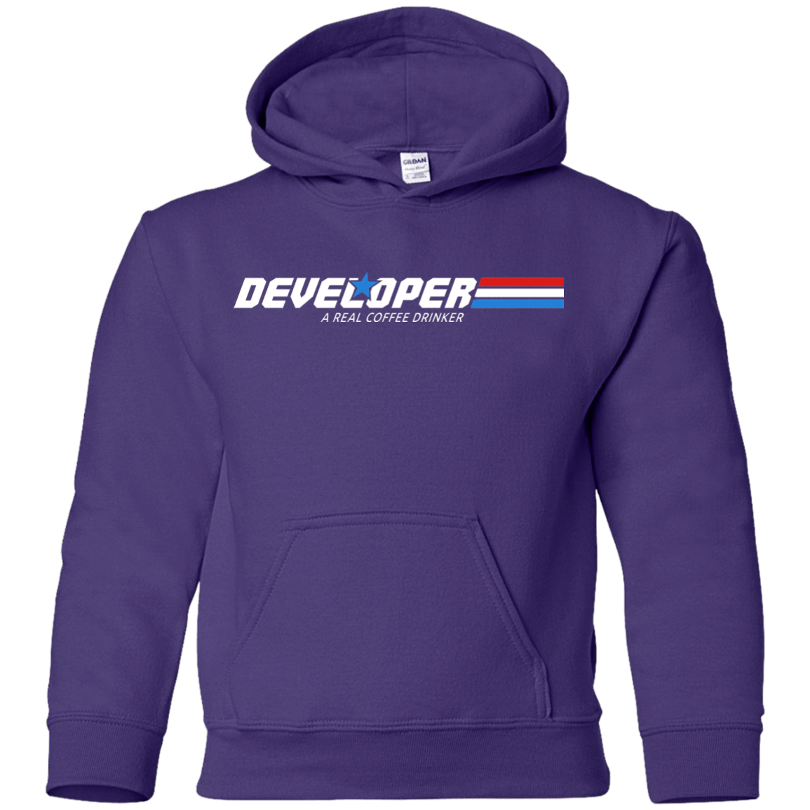 Sweatshirts Purple / YS Developer - A Real Coffee Drinker Youth Hoodie