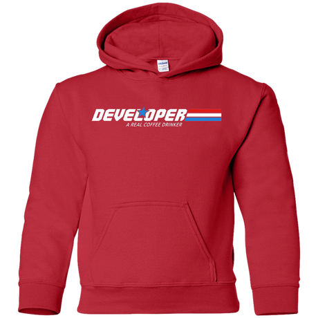 Sweatshirts Red / YS Developer - A Real Coffee Drinker Youth Hoodie