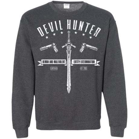 Sweatshirts Dark Heather / Small Devil hunter Crewneck Sweatshirt