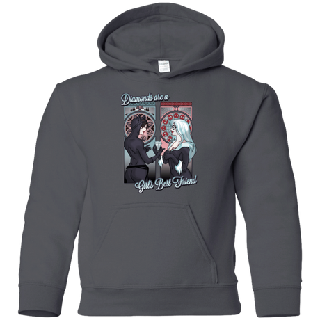 Sweatshirts Charcoal / YS Diamonds are a Girl's Best Friend Youth Hoodie
