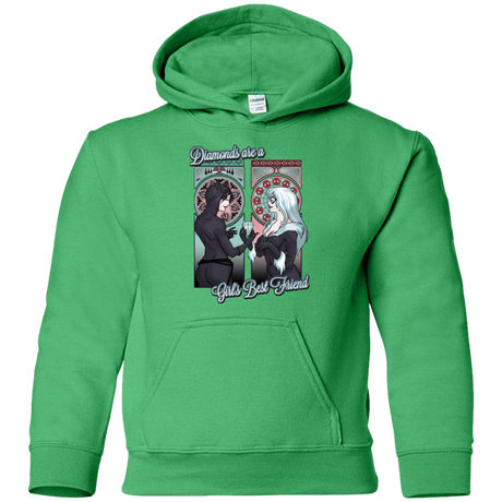 Sweatshirts Irish Green / YS Diamonds are a Girl's Best Friend Youth Hoodie