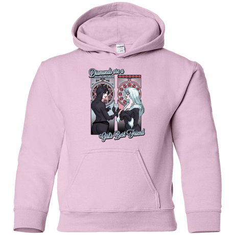Sweatshirts Light Pink / YS Diamonds are a Girl's Best Friend Youth Hoodie