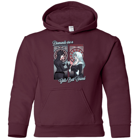 Sweatshirts Maroon / YS Diamonds are a Girl's Best Friend Youth Hoodie
