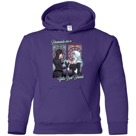 Sweatshirts Purple / YS Diamonds are a Girl's Best Friend Youth Hoodie