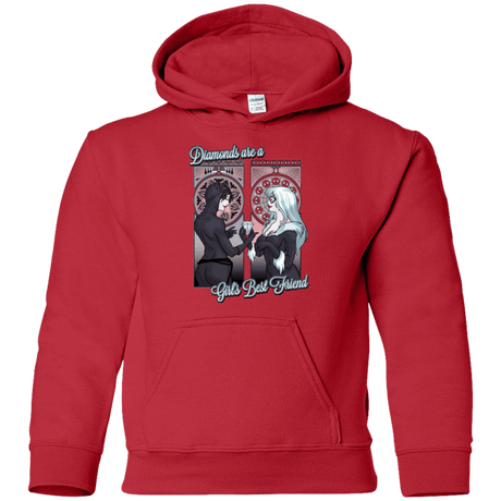 Sweatshirts Red / YS Diamonds are a Girl's Best Friend Youth Hoodie