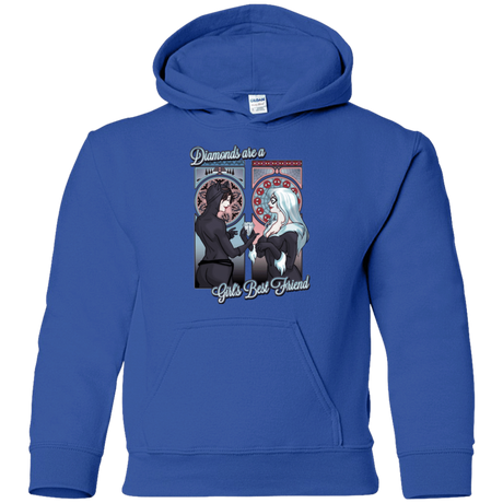 Sweatshirts Royal / YS Diamonds are a Girl's Best Friend Youth Hoodie