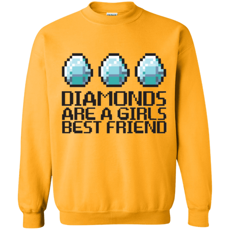 Sweatshirts Gold / Small Diamonds Are A Girls Best Friend Crewneck Sweatshirt