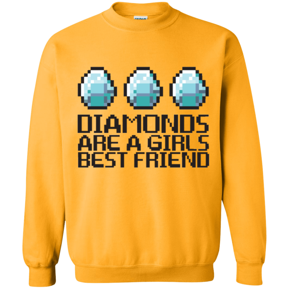 Sweatshirts Gold / Small Diamonds Are A Girls Best Friend Crewneck Sweatshirt