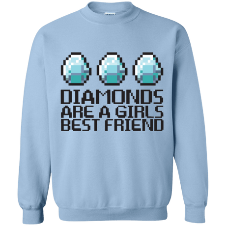 Sweatshirts Light Blue / Small Diamonds Are A Girls Best Friend Crewneck Sweatshirt