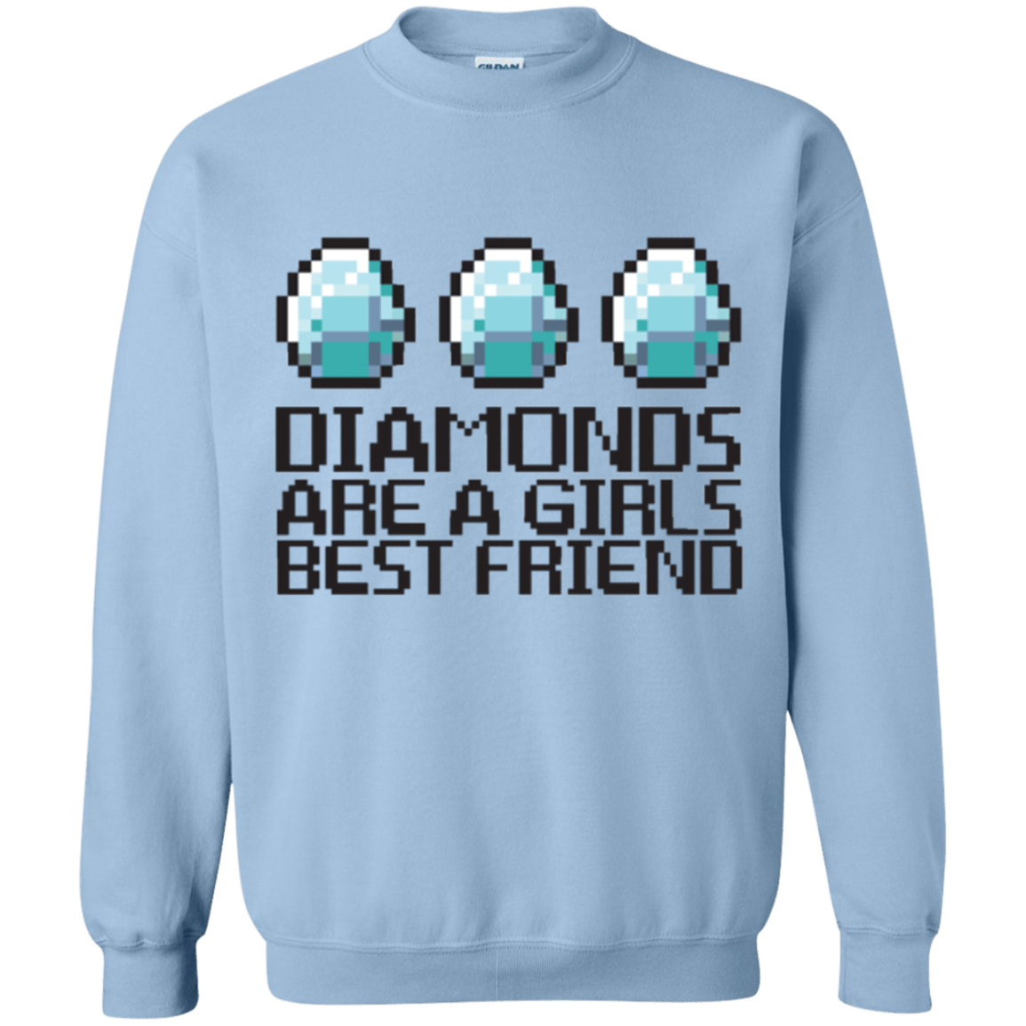 Sweatshirts Light Blue / Small Diamonds Are A Girls Best Friend Crewneck Sweatshirt