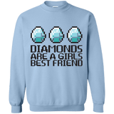 Sweatshirts Light Blue / Small Diamonds Are A Girls Best Friend Crewneck Sweatshirt