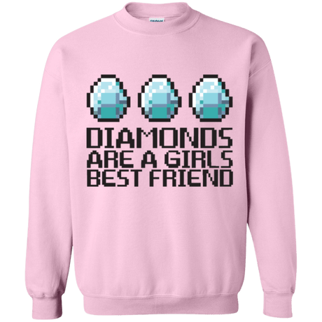 Sweatshirts Light Pink / Small Diamonds Are A Girls Best Friend Crewneck Sweatshirt