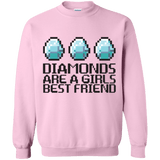 Sweatshirts Light Pink / Small Diamonds Are A Girls Best Friend Crewneck Sweatshirt