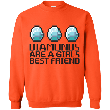 Sweatshirts Orange / Small Diamonds Are A Girls Best Friend Crewneck Sweatshirt