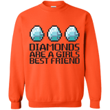 Sweatshirts Orange / Small Diamonds Are A Girls Best Friend Crewneck Sweatshirt