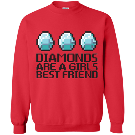 Sweatshirts Red / Small Diamonds Are A Girls Best Friend Crewneck Sweatshirt