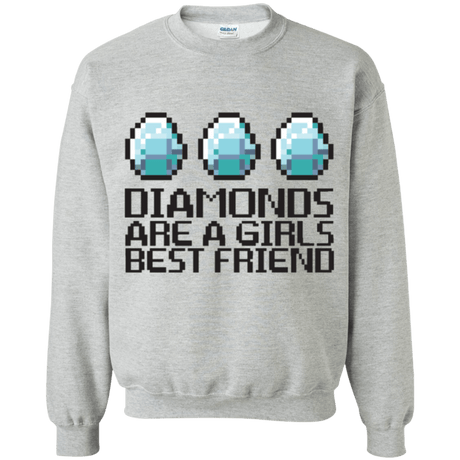 Sweatshirts Sport Grey / Small Diamonds Are A Girls Best Friend Crewneck Sweatshirt