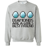 Sweatshirts Sport Grey / Small Diamonds Are A Girls Best Friend Crewneck Sweatshirt