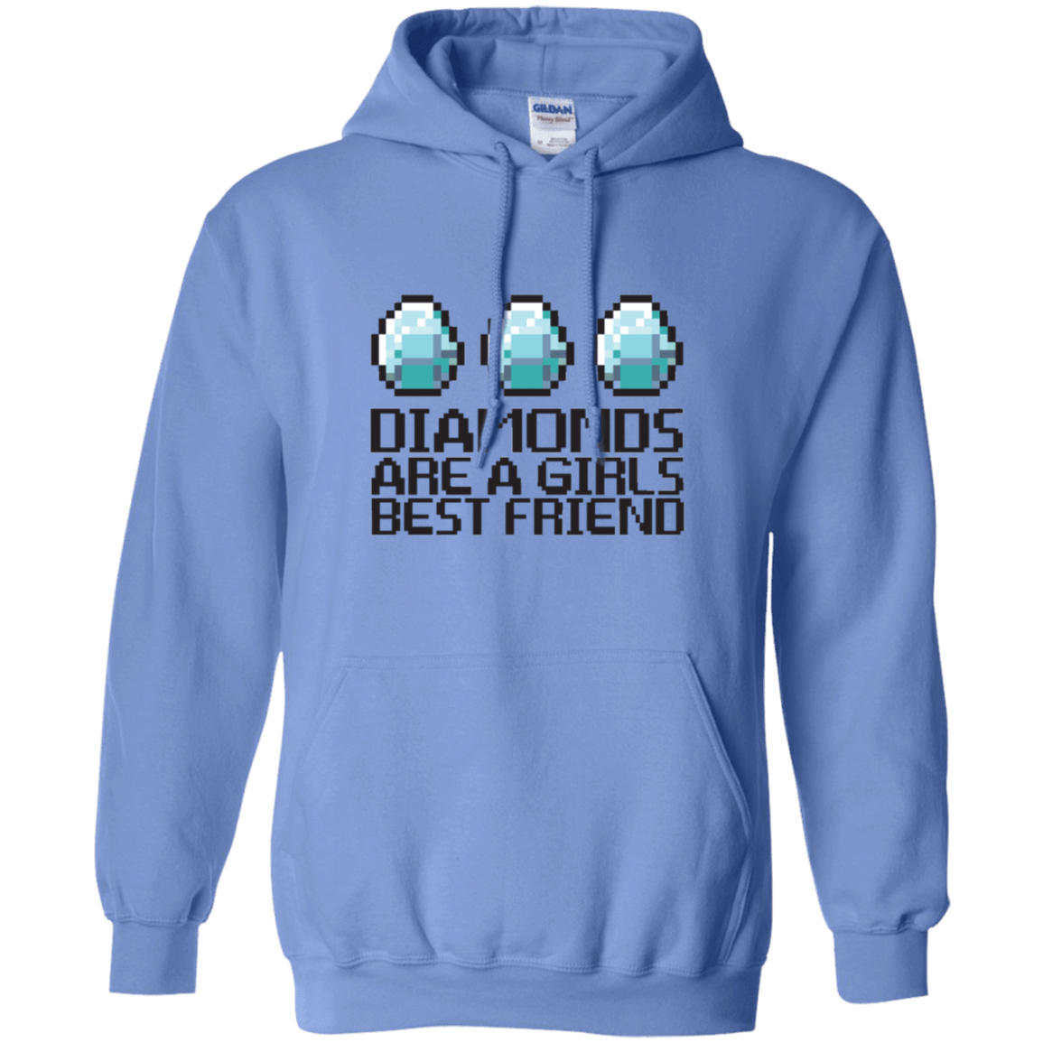 Sweatshirts Carolina Blue / Small Diamonds Are A Girls Best Friend Pullover Hoodie