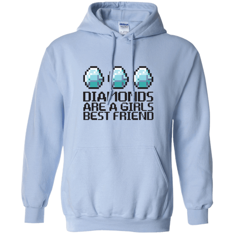Sweatshirts Light Blue / Small Diamonds Are A Girls Best Friend Pullover Hoodie