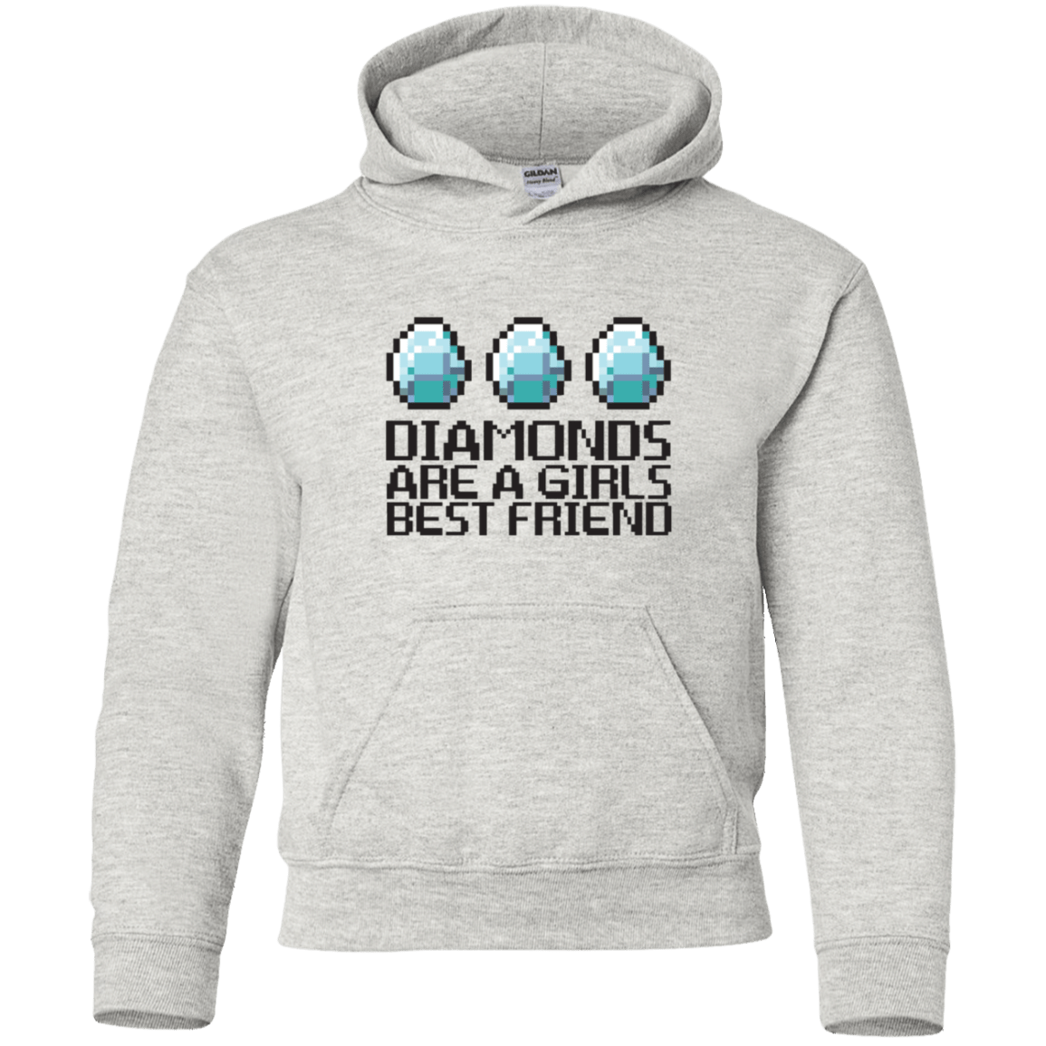 Sweatshirts Ash / YS Diamonds Are A Girls Best Friend Youth Hoodie