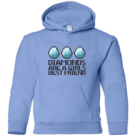 Sweatshirts Carolina Blue / YS Diamonds Are A Girls Best Friend Youth Hoodie