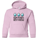 Sweatshirts Light Pink / YS Diamonds Are A Girls Best Friend Youth Hoodie