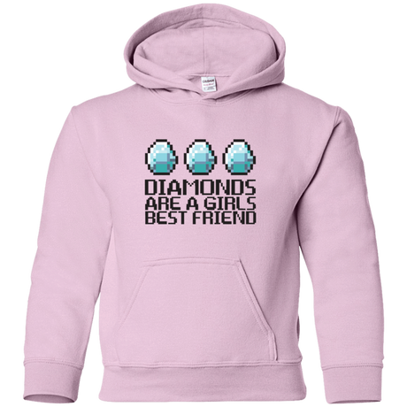Sweatshirts Light Pink / YS Diamonds Are A Girls Best Friend Youth Hoodie