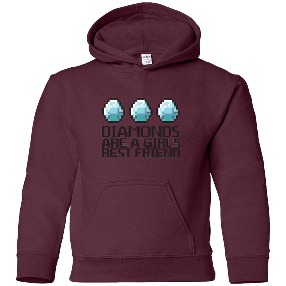 Sweatshirts Maroon / YS Diamonds Are A Girls Best Friend Youth Hoodie