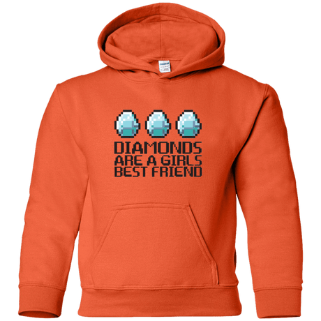 Sweatshirts Orange / YS Diamonds Are A Girls Best Friend Youth Hoodie