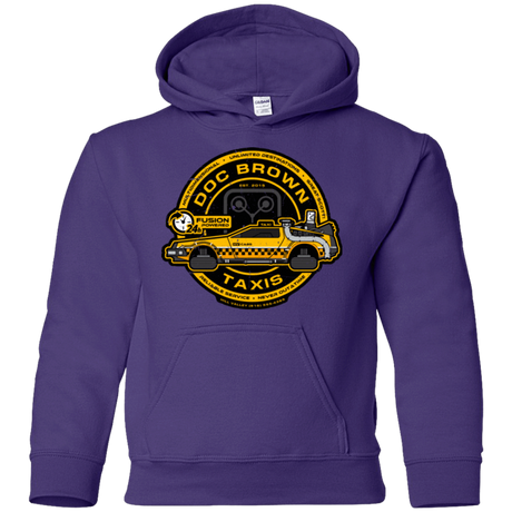 Sweatshirts Purple / YS Doc Brown Taxis Youth Hoodie