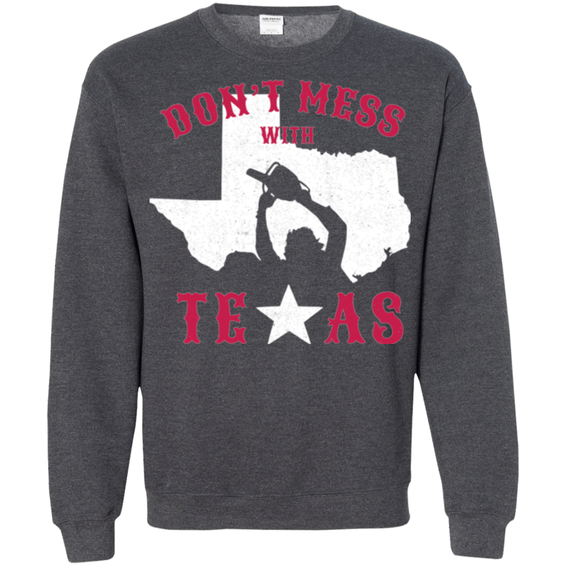 Sweatshirts Dark Heather / Small Dont Mess With Texas Crewneck Sweatshirt