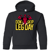 Sweatshirts Black / YS Dont Skip Leg Day Youth Hoodie