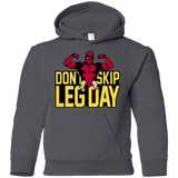 Sweatshirts Charcoal / YS Dont Skip Leg Day Youth Hoodie