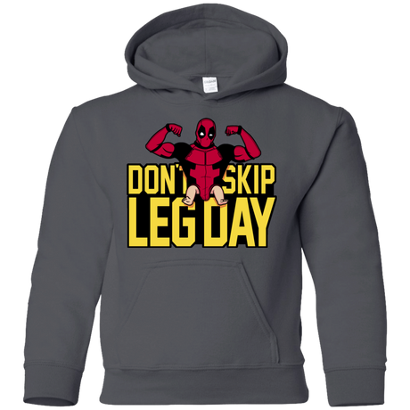 Sweatshirts Charcoal / YS Dont Skip Leg Day Youth Hoodie