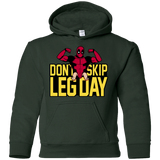 Sweatshirts Forest Green / YS Dont Skip Leg Day Youth Hoodie