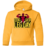 Sweatshirts Gold / YS Dont Skip Leg Day Youth Hoodie