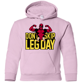 Sweatshirts Light Pink / YS Dont Skip Leg Day Youth Hoodie